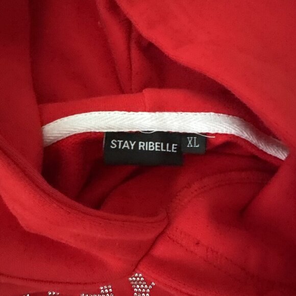 Stay Ribelle Men's Hoodie Red Size XL - Picture 4 of 6